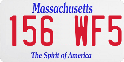 MA license plate 156WF5