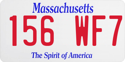 MA license plate 156WF7