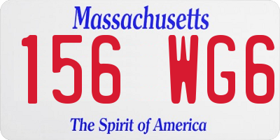 MA license plate 156WG6