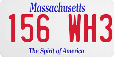 MA license plate 156WH3