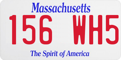 MA license plate 156WH5