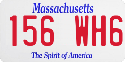 MA license plate 156WH6