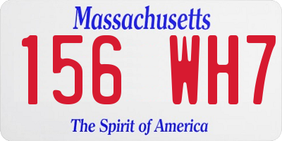MA license plate 156WH7