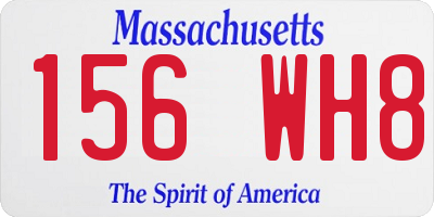 MA license plate 156WH8