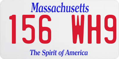 MA license plate 156WH9