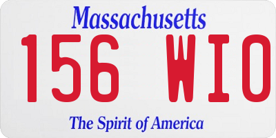 MA license plate 156WI0