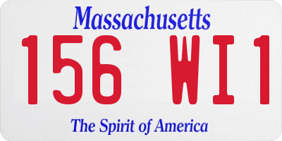 MA license plate 156WI1