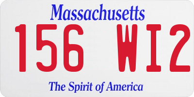 MA license plate 156WI2