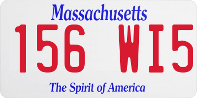 MA license plate 156WI5