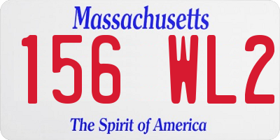 MA license plate 156WL2