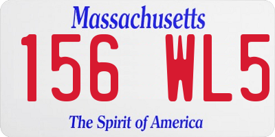 MA license plate 156WL5