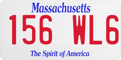 MA license plate 156WL6