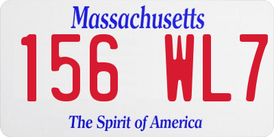 MA license plate 156WL7