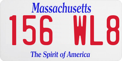 MA license plate 156WL8