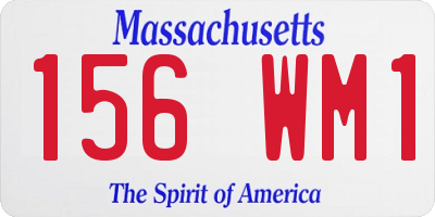 MA license plate 156WM1