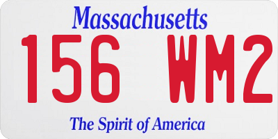 MA license plate 156WM2