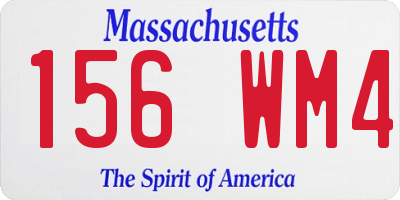 MA license plate 156WM4
