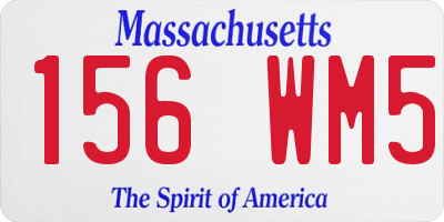 MA license plate 156WM5