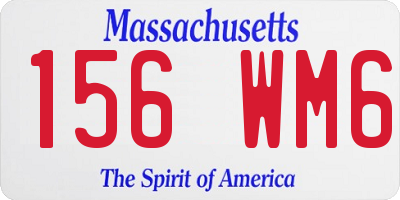 MA license plate 156WM6