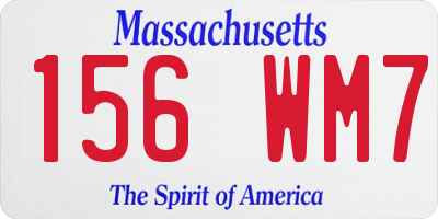 MA license plate 156WM7