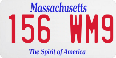 MA license plate 156WM9