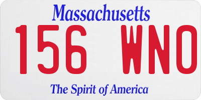 MA license plate 156WN0