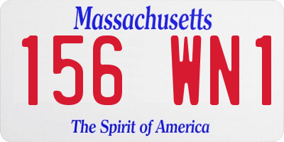 MA license plate 156WN1