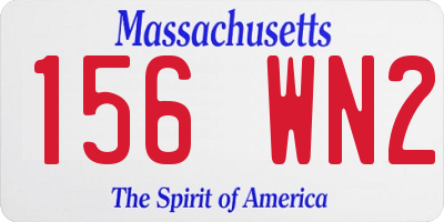 MA license plate 156WN2