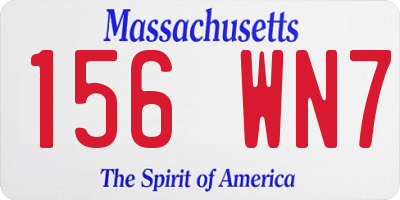 MA license plate 156WN7