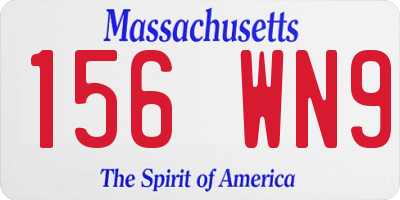 MA license plate 156WN9