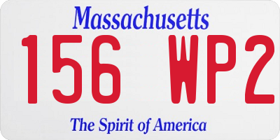 MA license plate 156WP2