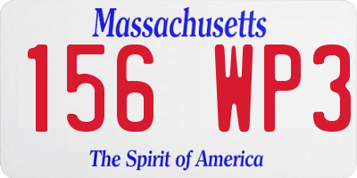 MA license plate 156WP3