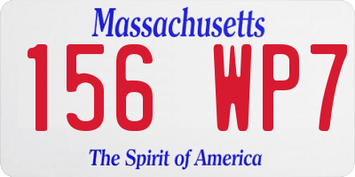 MA license plate 156WP7