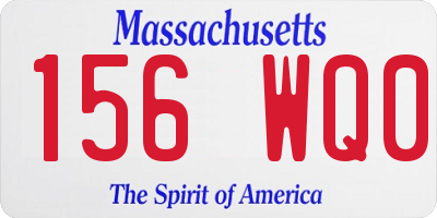 MA license plate 156WQ0