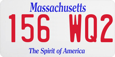 MA license plate 156WQ2