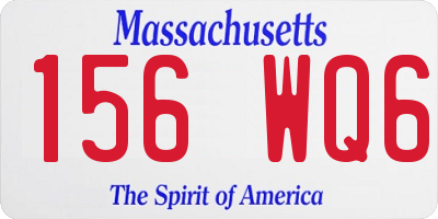 MA license plate 156WQ6