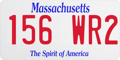 MA license plate 156WR2