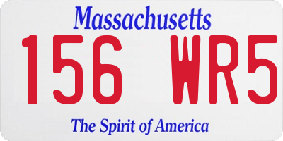 MA license plate 156WR5