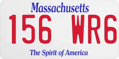 MA license plate 156WR6