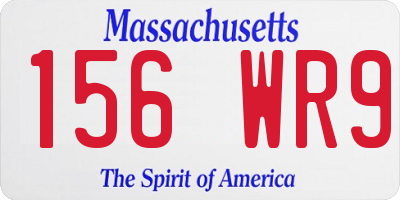 MA license plate 156WR9