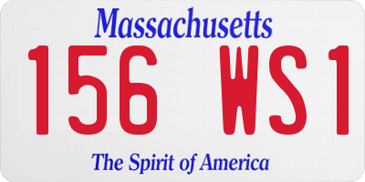 MA license plate 156WS1