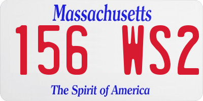MA license plate 156WS2