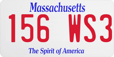 MA license plate 156WS3