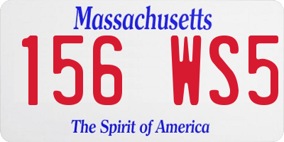 MA license plate 156WS5