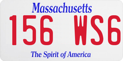 MA license plate 156WS6