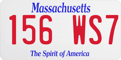 MA license plate 156WS7