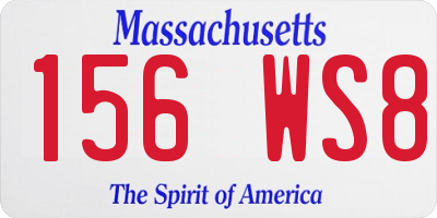 MA license plate 156WS8