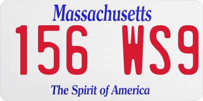 MA license plate 156WS9
