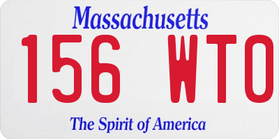 MA license plate 156WT0