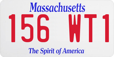 MA license plate 156WT1
